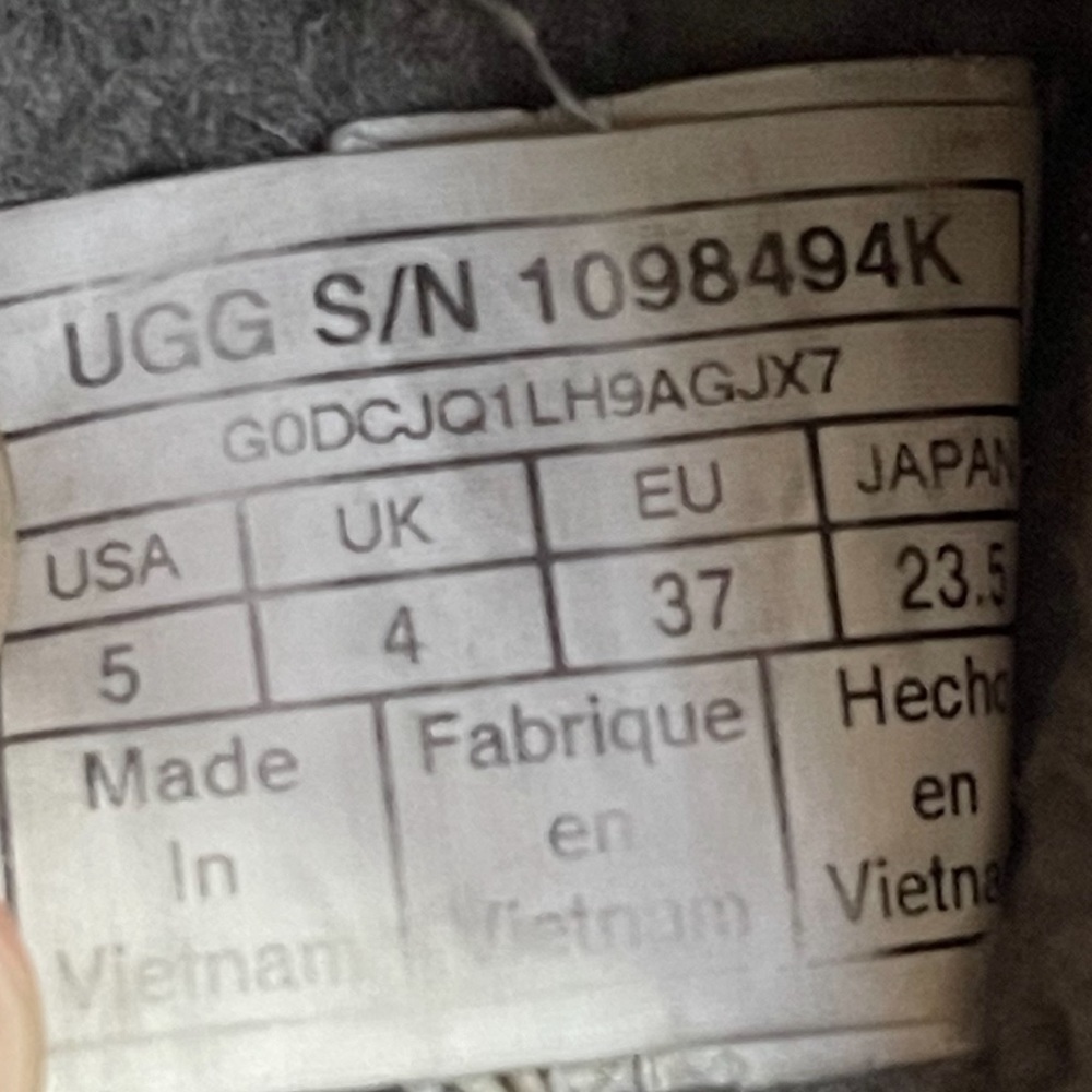 UGG 1098494K Fluff Yeah Slide Gray Sheepskin Wool Slippers Gray Size 5 - Picture 6 of 12